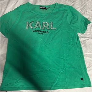Karl Lagerfeld Green Graphic Short Sleeve Tee